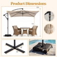 thumbnail image 3 of Gymax 8 x 8 FT Offset Cantilever Patio Umbrella Square Hanging Outdoor Market Umbrella Outdoor Beige, 3 of 7
