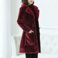 thumbnail image 5 of Lovskoo Womens Winter Coats Faux Fur Jacket Thick Warm Long Sleeve Open Front Outerwear Solid Blouse Coat Tops Button Overcoat Claret, 5 of 6