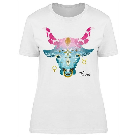 Artistic Zodiac Sign Taurus T-Shirt Women -Image by Shutterstock, Female Medium
