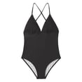 thumbnail image 4 of Cathalem Maillots de Bain pour Femmes Grande Taille Résistant au Chlore Col Rond Coupe Douce Maillot de Bain Sportif une Pièce Imprimé, Noir m, 4 of 5