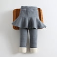 thumbnail image 2 of 12M-10T Little Girls Winter Warm Thicken Fleece Leggings Tights Skinny Pants, Uccdo Toddler Girl Solid Color Culottes Pantskirt Scooters, 2 of 5