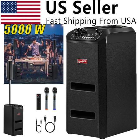 5000W Line Array Subwoofer Portable Speaker Battery Powered PA DJ Speaker System