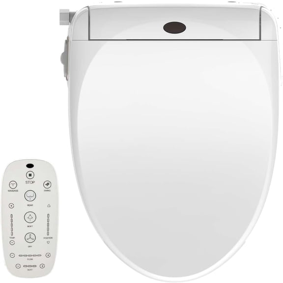 JEP1 Electric Bidet Toilet Seat with Instant Warm Water, Heated Seat, Warm Air Dryer, Remote & Side Controls