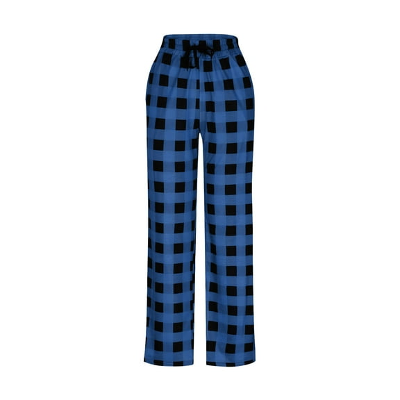 CONFREE Mens Pajama Pants Lightweight Pj Pants for Men Plaid Lounge Bottoms Elastic Waist Drawstring Sleepwear With Pockets