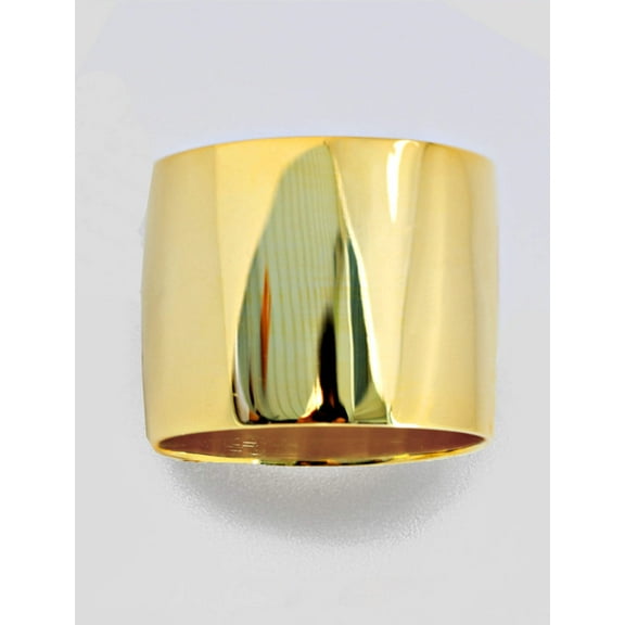 18K Gold Over Sterling Silver Rich Thick Cigar Band Ring