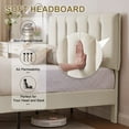 thumbnail image 3 of VECELO Twin/Full/Queen Upholstered Bed Frame with Adjustable Headboard, No Box Spring Needed/Easy Assembly, Beige, 3 of 6