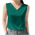 thumbnail image 2 of Pejock Women's Silk Satin Tank Top, V Neck Luxury Cami Blouse, Summer Sleeveless Shirt, Elegant Nightwear & Daywear, Slip Dress Style Pajama Top, 2 of 4