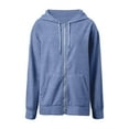 thumbnail image 4 of CHENge Cute Hoodies for Women Drawstring Pullover Sweatshirts Lightweight Tunic Pullover Casual Jacket Winter Clothes(Blue,L), 4 of 4