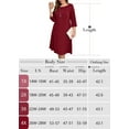 thumbnail image 4 of SHOWMALL Robes Décontractées Grande Taille pour Femmes Violet Rouge 3X Robes Droites Manches 3/4 Robe Décontractée Col Bateau Robe Fluide avec Poches, 4 of 6