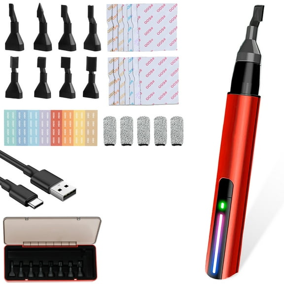 Mini Reciprocating Sander Portable Electric Sanding Pen USB Rechargeable Mini Sander with 8 Sanding Heads 3 Gears Adjustable Mini Detail Sander for Grinding Polishing Surfaces