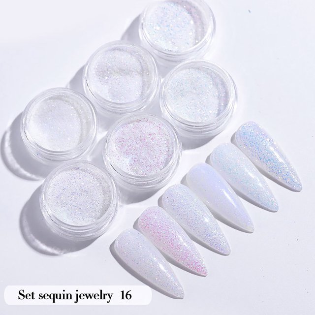 FcBaudy Nail Powder Nail Art Sequins Nails Gold And Glitter Heart-shaped Patch Set Nail lacquer