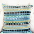 thumbnail image 2 of Plutus 20" x 20" Lake Marsh Handmade Luxury Pillow in Turquoise Yellow and Navy, 2 of 3