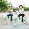 thumbnail image 2 of Costway Bicicleta infantil ajustable con rueda de entrenamiento para niñas de 4 a 7 años, color verde, 2 of 4