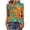 #0050-Green, variant on Pounoo Floral Print V Neck 3/4 Sleeve Blouses for Women Button Front Puff Sleeves Breathable Vacation Casual Outfits Shirts Gift