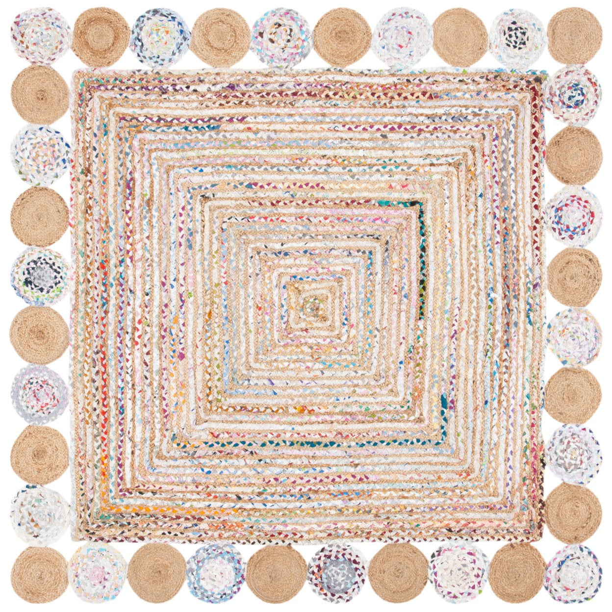 SAFAVIEH Cape Cod Kyle Braided Area Rug, 8' x 10', Beige/Multi