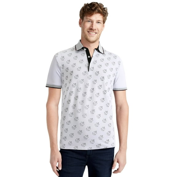 Hat and Beyond Men's Premium Short Sleeve Printed Polo Shirt with Lightweight Slim Classic Fit