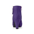 thumbnail image 4 of BLISSFUL STEP Women's Side Zip Low Platform Block Heel Ankle Booties Deep Purple 6.5, 4 of 8