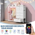 thumbnail image 4 of 30"-49.2" Garment Rack with 4-6 Drawers & Charging Station – Metal Closet Organizer with Hanging Rod & Hooks – Bedroom & Hallway – Multiple Colors, 4 of 9