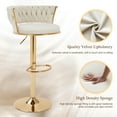 thumbnail image 2 of VECELO Set of 6 Velvet Bar Stools, Modern Swivel Adjustable Counter Height Kitchen Bar Chairs with Woven Back, for Dining Room Pub Island, White, 2 of 8