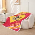 thumbnail image 2 of Erosebridal American Football Throw Blanket for Couch, Soccer Sports Fleece Throw 90x90, Red Orange, Kansas, Ultra Soft Warm, 2 of 5