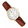 thumbnail image 4 of Reloj Q&q Qyq Q979j104y Casual Cuero Mujer Dama + Estuche Color De La Correa Marrón Oscuro, 4 of 4
