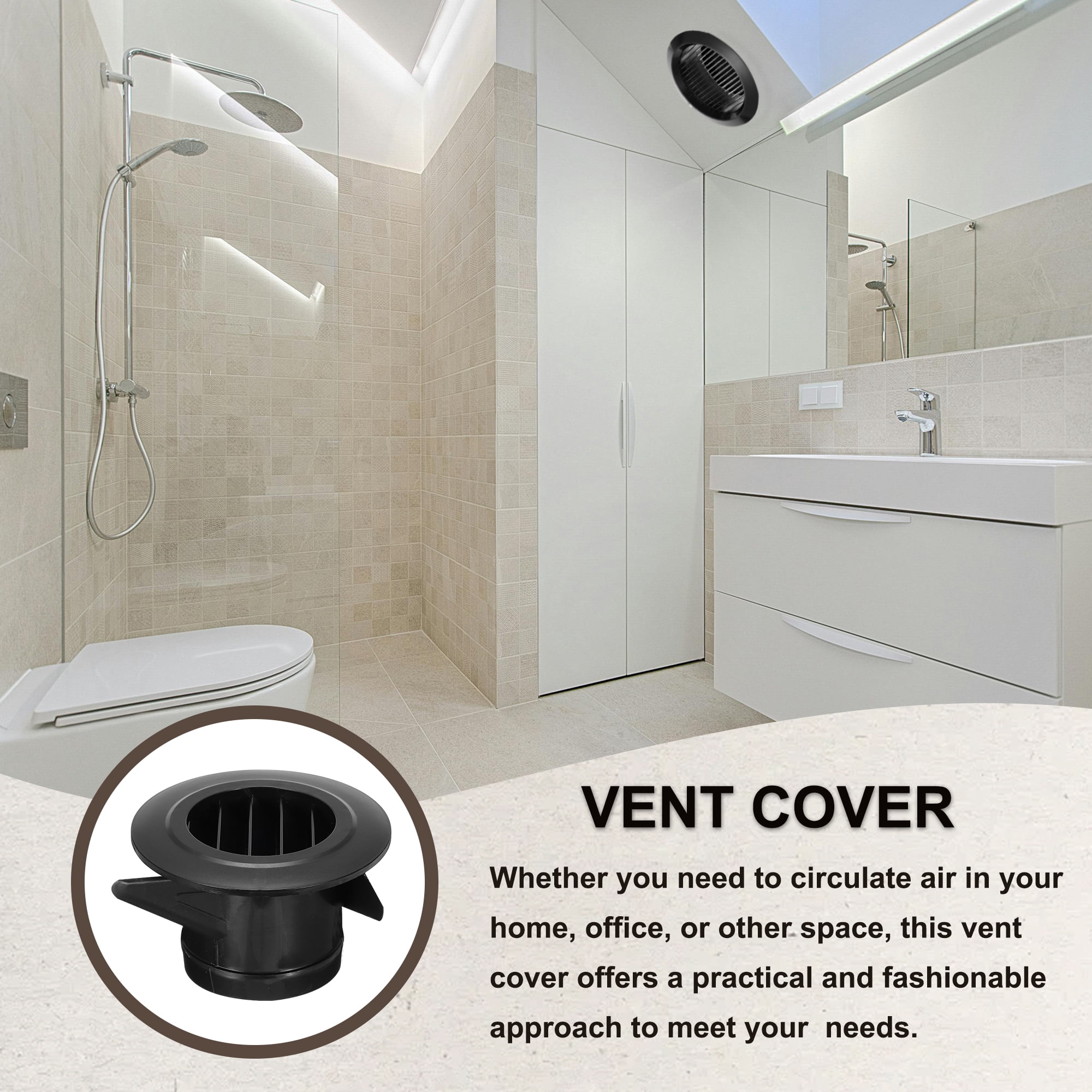 Uxcell Round Air Vent Cover, Soffit Vents ABS Ceiling Vent Covers Air Vent Louver for Living Room Greenhouse 3 Inch