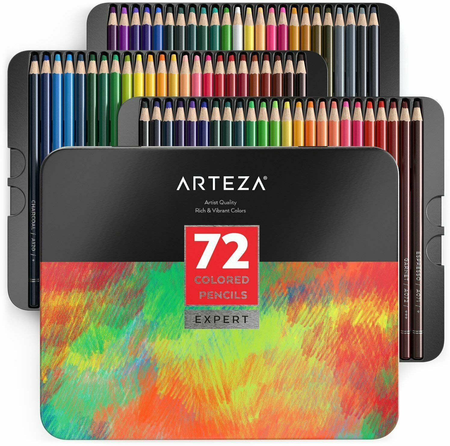 ARTEZA Colored Pencils, Professional Set Of 72 Colors