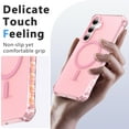 thumbnail image 4 of for Samsung Galaxy S24 Plus Magnetic Case, Support Mag-Safe Charging, Anti-Fingerprint Slim Shockproof Rugged Wave Edge Frame Design Phone Case Cover for Samsung Galaxy S24 Plus, Pink, 4 of 6