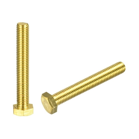 

Brass Hex Bolts M12x80mm 2 Pack Fully Thread Grade 4.8 Machine Screws