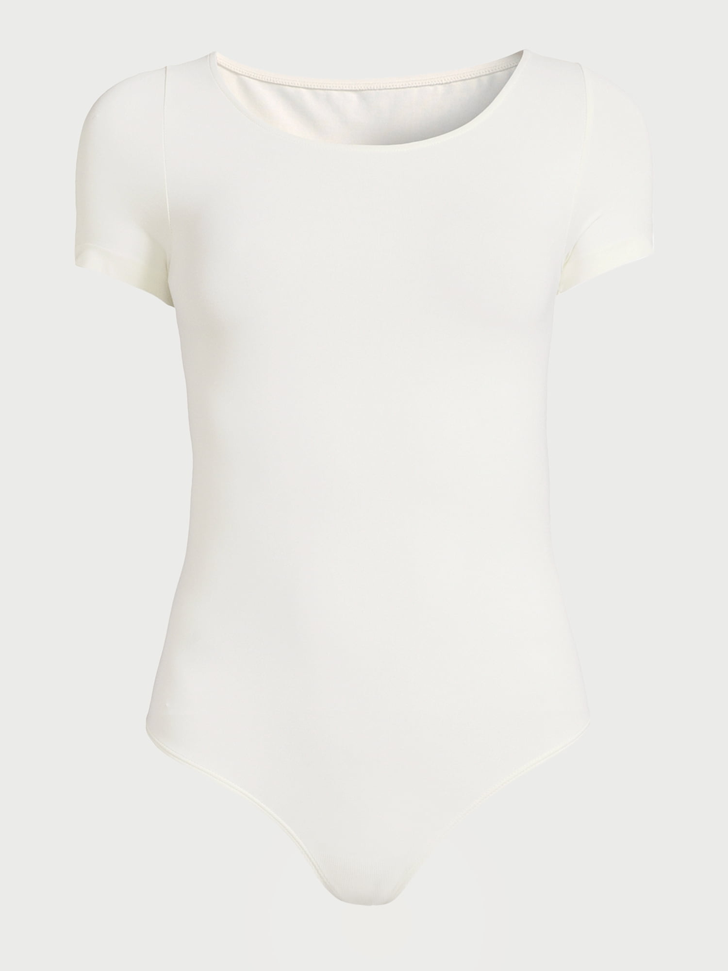 Scoop Women’s Crew Neck Bodysuit with Short Sleeves, Sizes XS-XXL