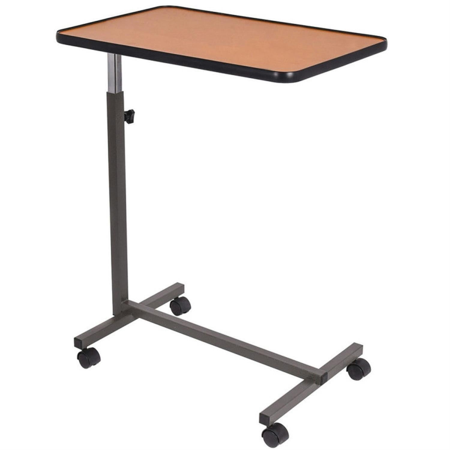 Demi Bonn Overbed Rolling Food Tray Table, Laptop Workstation for Laptops, Books, Tablets, and Art, Brown
