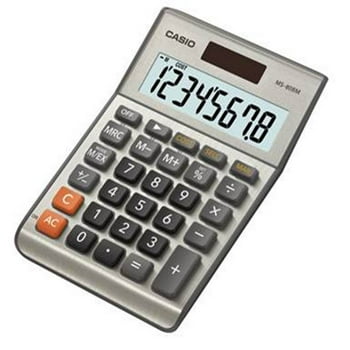 Casio MS-80BM 8 Digit Desktop Calculator, Cost/Sell/Margin, Brushed Nickel