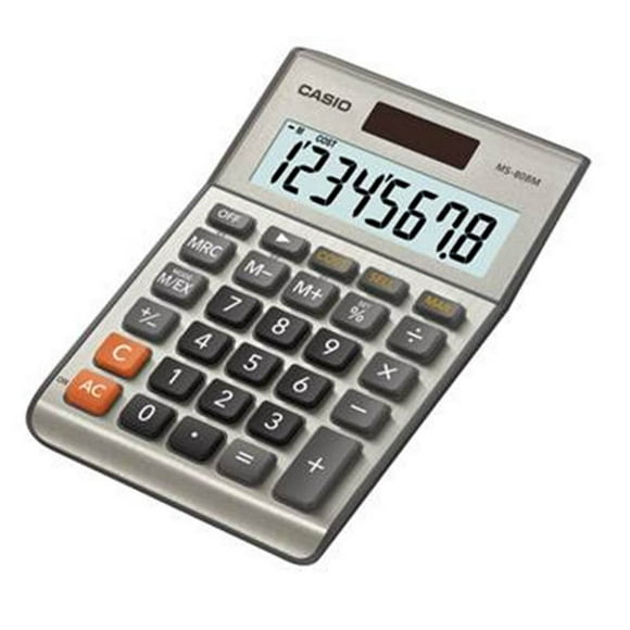 Casio MS-80BM 8 Digit Desktop Calculator, Cost/Sell/Margin, Brushed Nickel