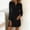 A730 Black, variant on Women's Casual V Neck Long Sleeve Tunic Dress Mesh Polka Dot Sleeve Mini Shift Dress Loose Fit Breathable Comfy Chic Style Date Night Cocktail Party Apparel