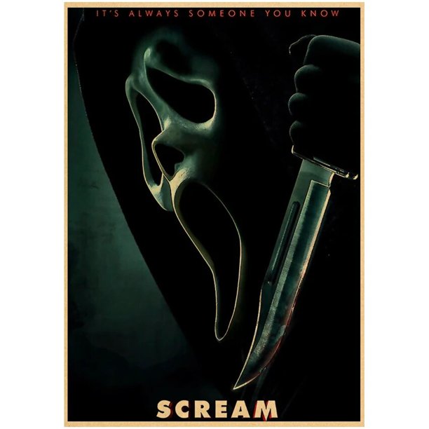Póster Retro de película de terror de Michael Myers, pintura artística de papel Kraft, imágenes de pared para sala de estar, decoración del hogar, Halloween, 2022