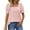 A Pink Stripe, variant on Square Neck Tops for Women Summer Puff Short Sleeve Shirts Dressy Casual Tunic Blouses