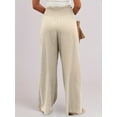 thumbnail image 2 of Solid Color Pleated Waist Loose Baggy Pants, Vacation Style Wide Leg Comfortable Pants, Suitable for Spring and Autumn Wear, Women's Clothing, 2 of 5