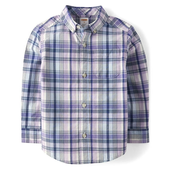 Camisa Gymboree Vernon azul marino de manga larga con botones para niños pequeños