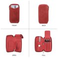 thumbnail image 5 of Hiram Genuine Leather Pencil Case with 4 Slots, Handmade Multifunctional Zipper Fountain Pen Bag, Student Stationery Pen Box (Red), 5 of 9