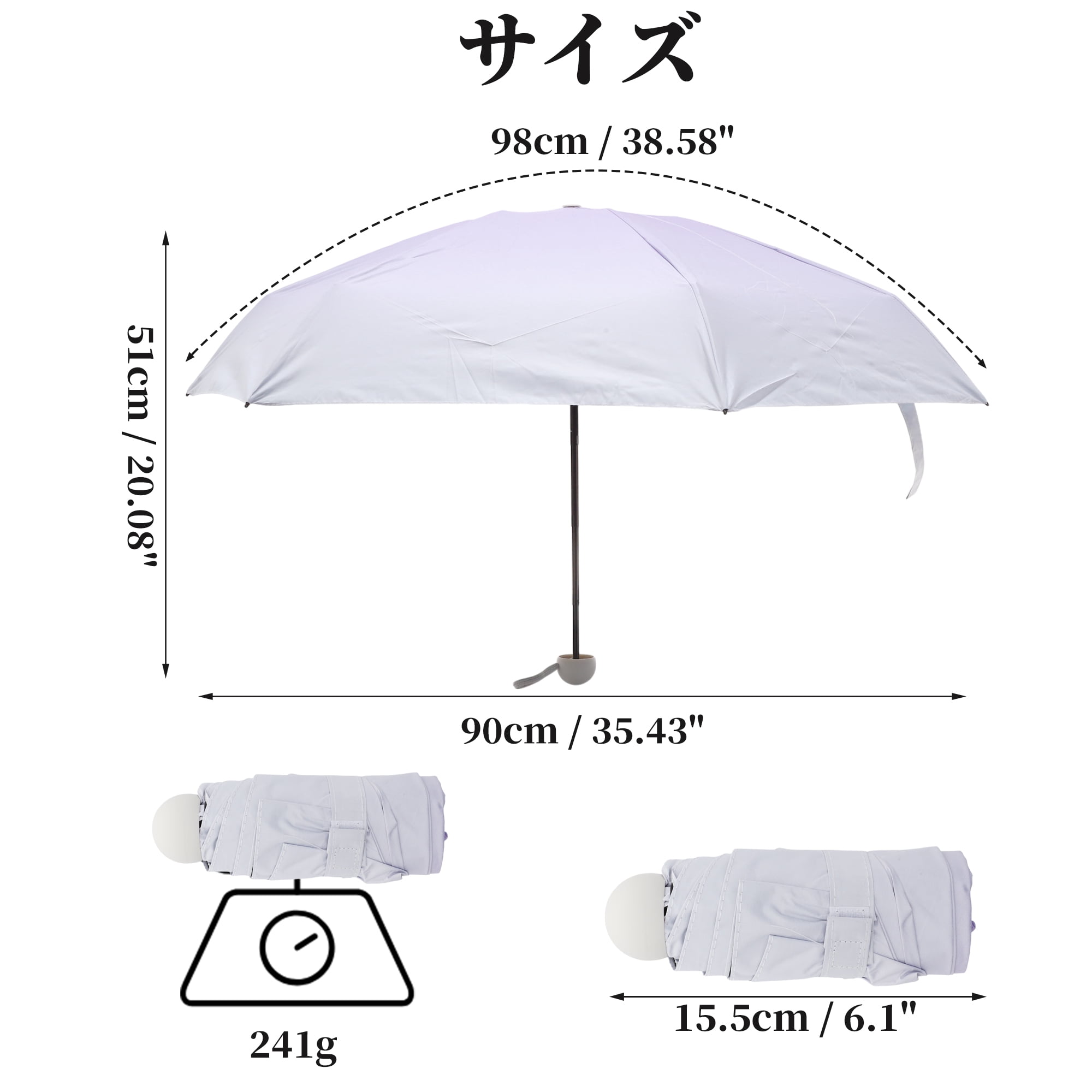 Unique Bargains Lightweight Mini Compact Windproof Folding Umbrella Purple [Circular Handle]