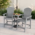 thumbnail image 4 of Asofer Adirondack Chairs Set of 2, Outdoor Adirondack Barstools with Double Connecting Tray Patio Stools Weather Resistant for Outdoor Deck Lawn Pool Backyard, Gray/Blue, 4 of 9