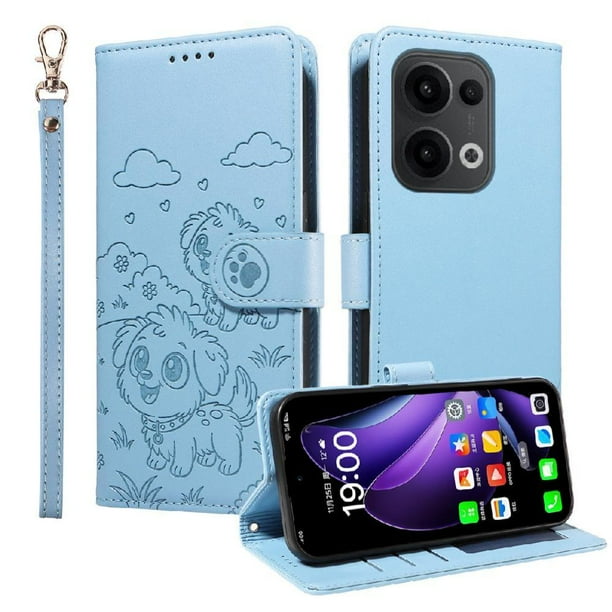 Funda Cartera GANGXUN con Diseño de Perrito en Relieve para OPPO Reno 14 5G , Protección 360° con Ranuras y Correa Desmontable