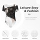thumbnail image 4 of Balery Black And White Boston Terrier Body de cuello redondo de manga corta para mujer Tops de manga corta Tops básicos-Medium, 4 of 7