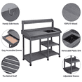thumbnail image 5 of Alden design Wooden Potting Bench with Sink Drawer & 2 Shelves for Garden, Gray, 5 of 7