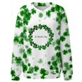 thumbnail image 4 of Plebaso Chandail en Molleton de la Saint-Patrick pour Femmes Imprimé Trèfle Col Rond Manches Longues Chandail P-5TG, 4 of 4