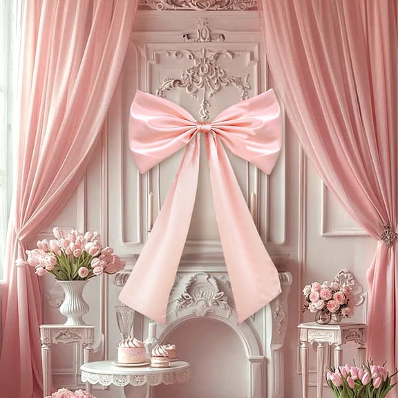 10Pcs Big Wall Decorations Bowknot Wall Decor Ormanents Giant with Sticker 41x25 Inch Satin Ornament Accessories