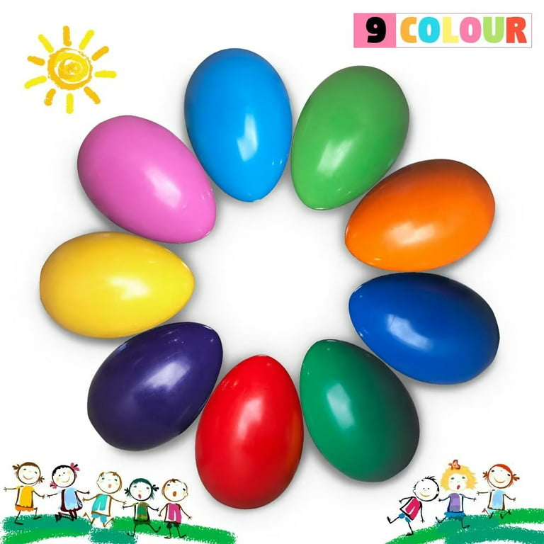 Adofi Easter Egg Crayon Children's Safety Crayon 9 Colors Non-Toxic Toddler Crayons Toys for Kids Boys and Girl, Toys for Kids 3+, Size: 2.56 x 0.79 x