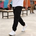 thumbnail image 6 of Dwellite Mens Sweatpants Drawstring Elastic Waist Cargo Joggers with Pockets Casual Fashion Solid Color Sweat Pants Black XL, 6 of 9