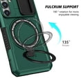 thumbnail image 4 of Allytech Magnetic Case for Samsung Galaxy S22 5G with Lens Slide Cover, [Non-Slip] [Military Grade Protection] Slim Shockproof Ring Stand Case Support Wireless Charging, Darkgreen, 4 of 10