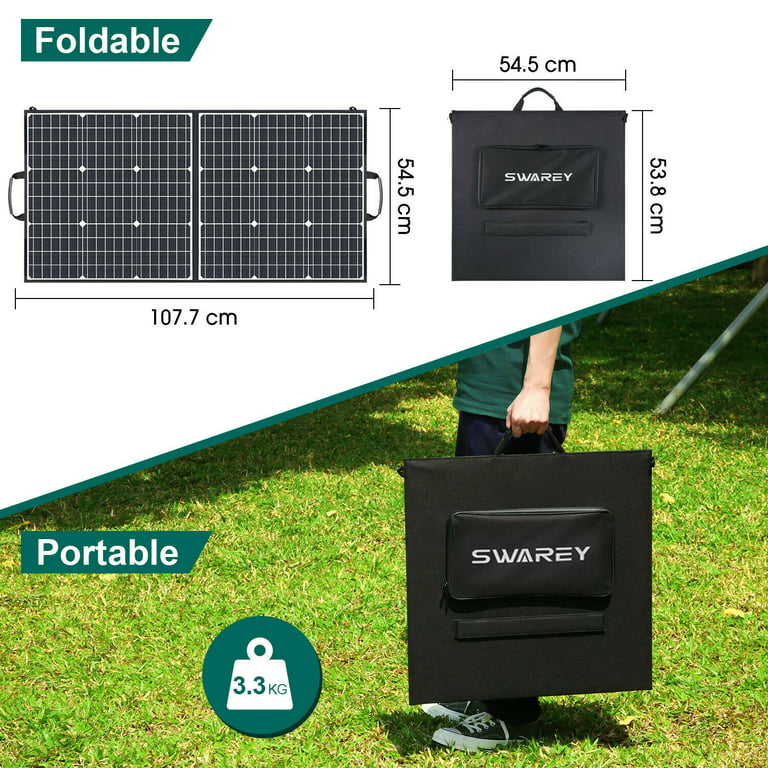 SWAREY Portable Solar Generator 518Wh Power Station Battery Pack+100W Solar  Panel 